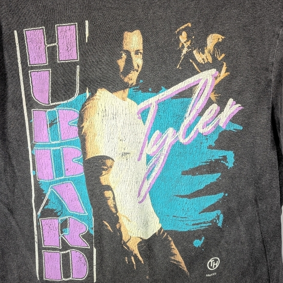 Vintage Tyler Hubbard Country Music singer graphic AOP Tshirt size Medium - Picture 2 of 4